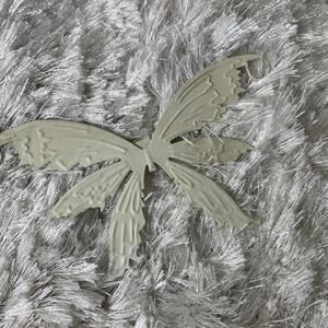 Cream Metal Butterfly Wall Shelf Decor  7 x 4"